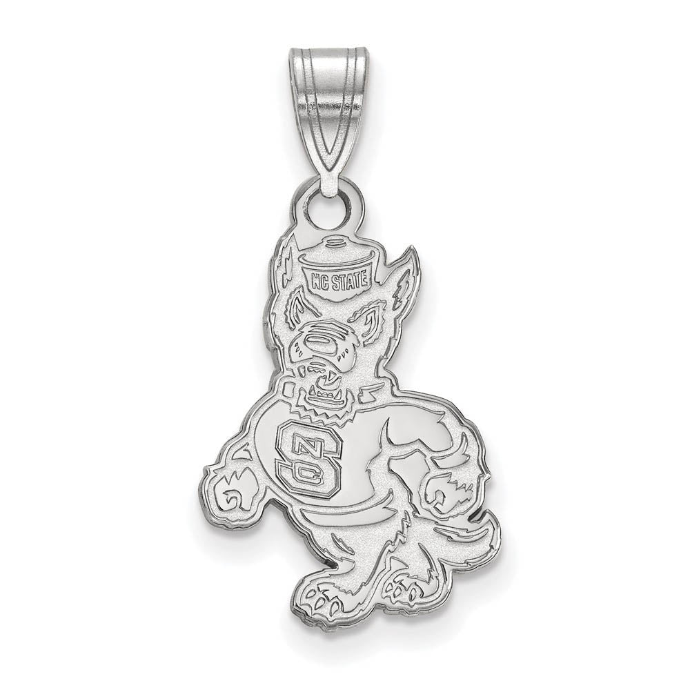 10k White Gold North Carolina State Large Mascot Pendant, Item P23614 by The Black Bow Jewelry Co.