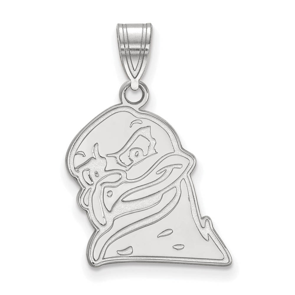 10k White Gold Virginia Tech Large Mascot Pendant, Item P23619 by The Black Bow Jewelry Co.