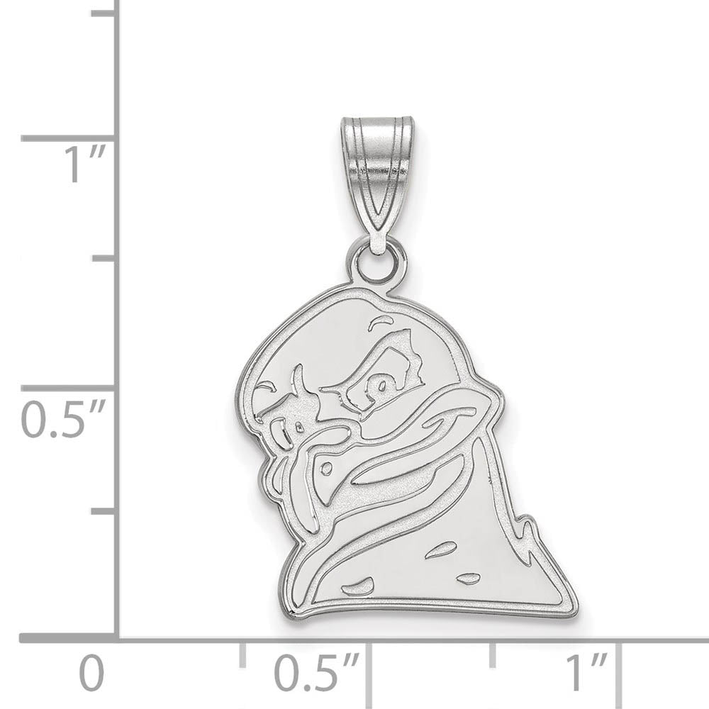 Alternate view of the 10k White Gold Virginia Tech Large Mascot Pendant by The Black Bow Jewelry Co.