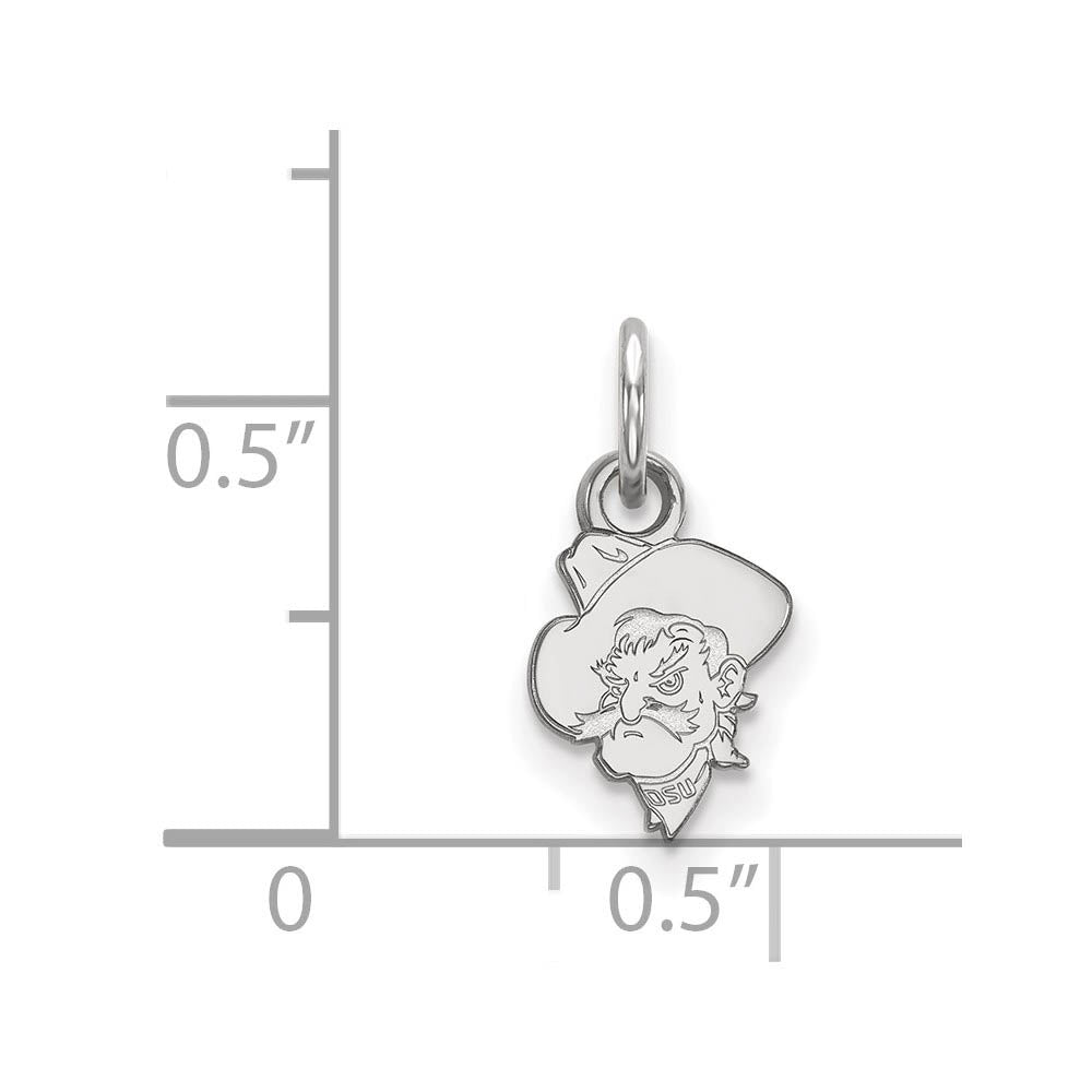 Alternate view of the 10k White Gold Oklahoma State XS (Tiny) Charm or Pendant by The Black Bow Jewelry Co.