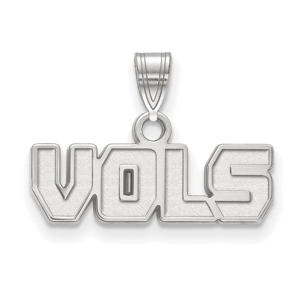 10k White Gold U. of Tennessee Small 'Vols' Pendant, Item P23642 by The Black Bow Jewelry Co.