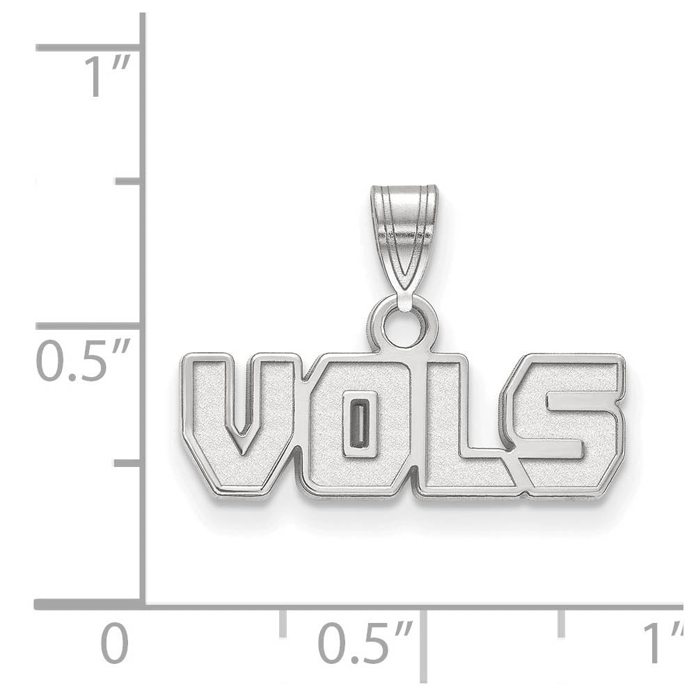 Alternate view of the 10k White Gold U. of Tennessee Small 'Vols' Pendant by The Black Bow Jewelry Co.