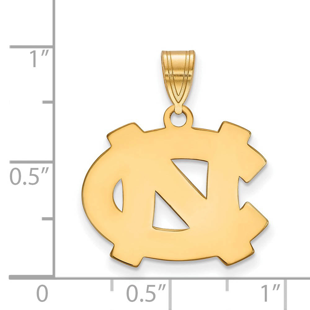Alternate view of the 10k Yellow Gold North Carolina Medium 'NC' Pendant by The Black Bow Jewelry Co.