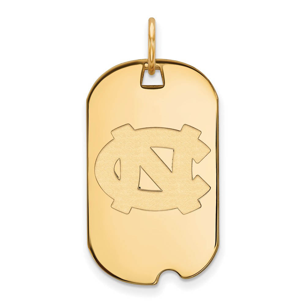 10k Yellow Gold North Carolina Dog Tag Pendant, Item P23672 by The Black Bow Jewelry Co.