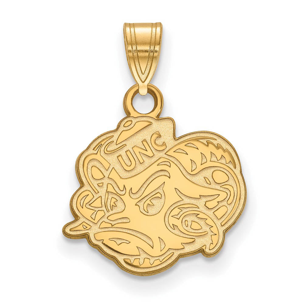 10k Yellow Gold North Carolina Small Mascot Pendant, Item P23680 by The Black Bow Jewelry Co.