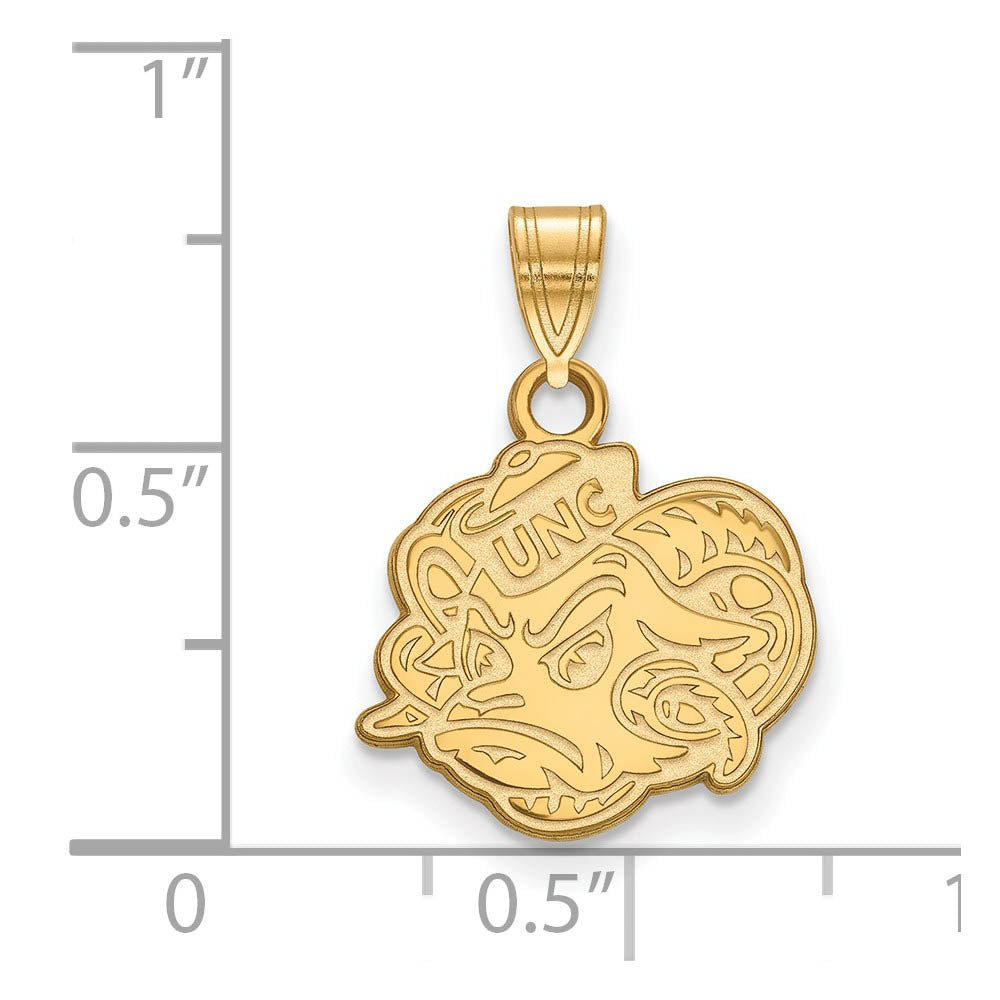Alternate view of the 10k Yellow Gold North Carolina Small Mascot Pendant by The Black Bow Jewelry Co.