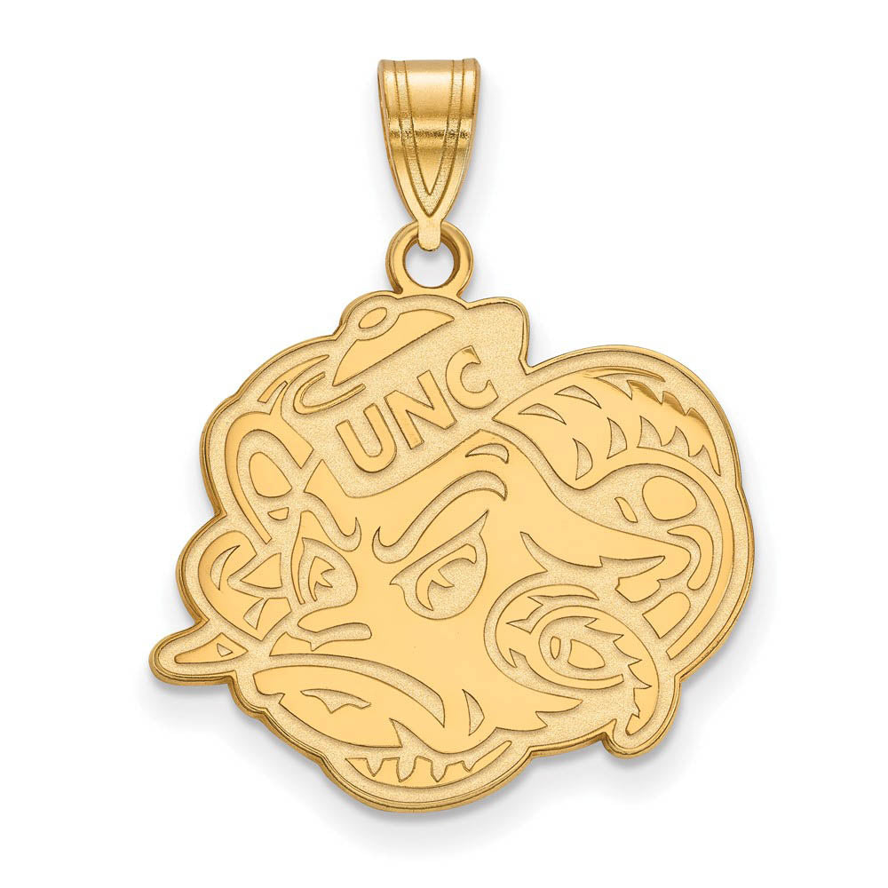 10k Yellow Gold North Carolina Large Mascot Pendant, Item P23681 by The Black Bow Jewelry Co.