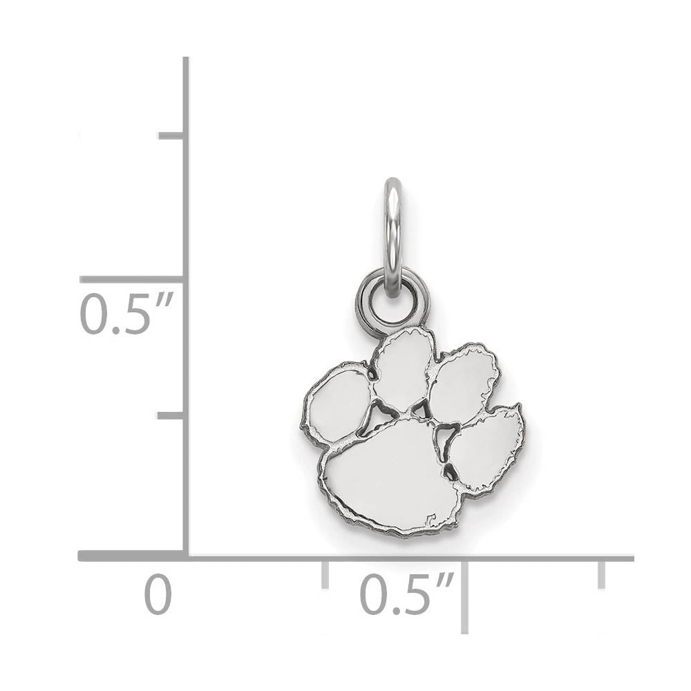 Alternate view of the 14k White Gold Clemson U XS (Tiny) Charm or Pendant by The Black Bow Jewelry Co.