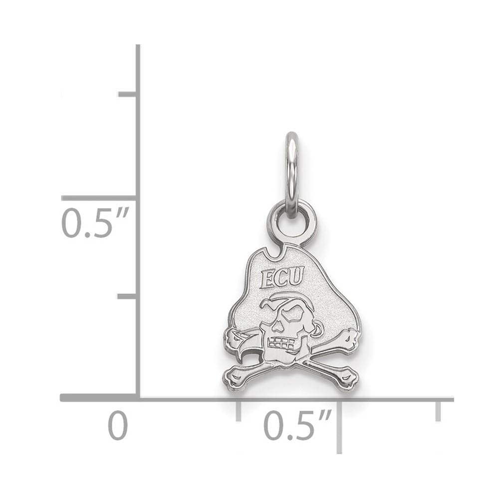 Alternate view of the 14k White Gold East Carolina U XS (Tiny) Mascot Charm or Pendant by The Black Bow Jewelry Co.