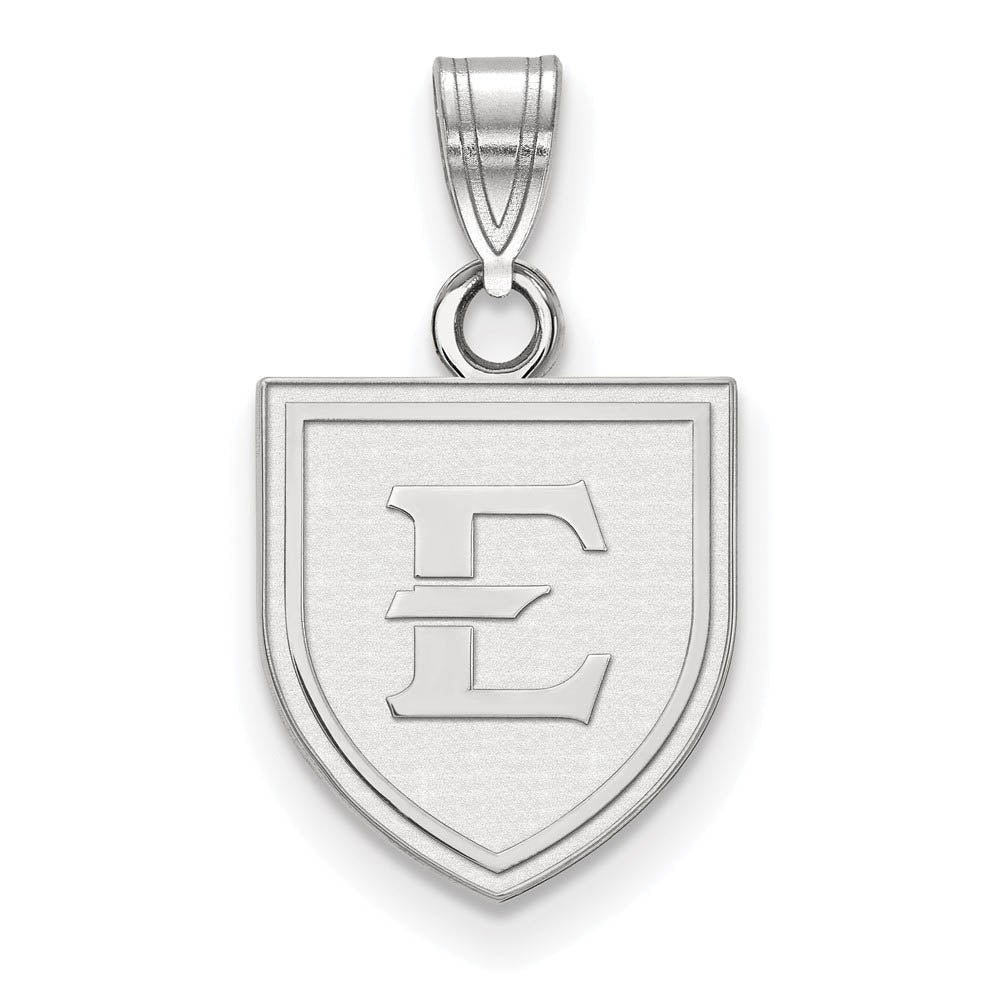 14k White Gold East Tennessee State Small Pendant, Item P23696 by The Black Bow Jewelry Co.