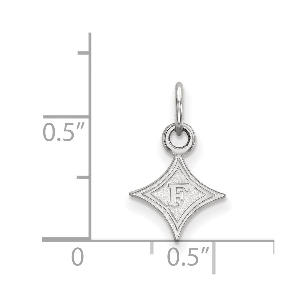 Alternate view of the 14k White Gold Furman U XS (Tiny) Rhombus Charm or Pendant by The Black Bow Jewelry Co.