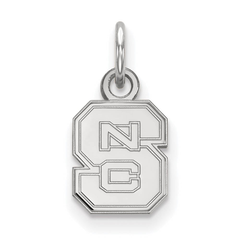 14k White Gold North Carolina State XS (Tiny) 'NCS' Charm or Pendant, Item P23714 by The Black Bow Jewelry Co.