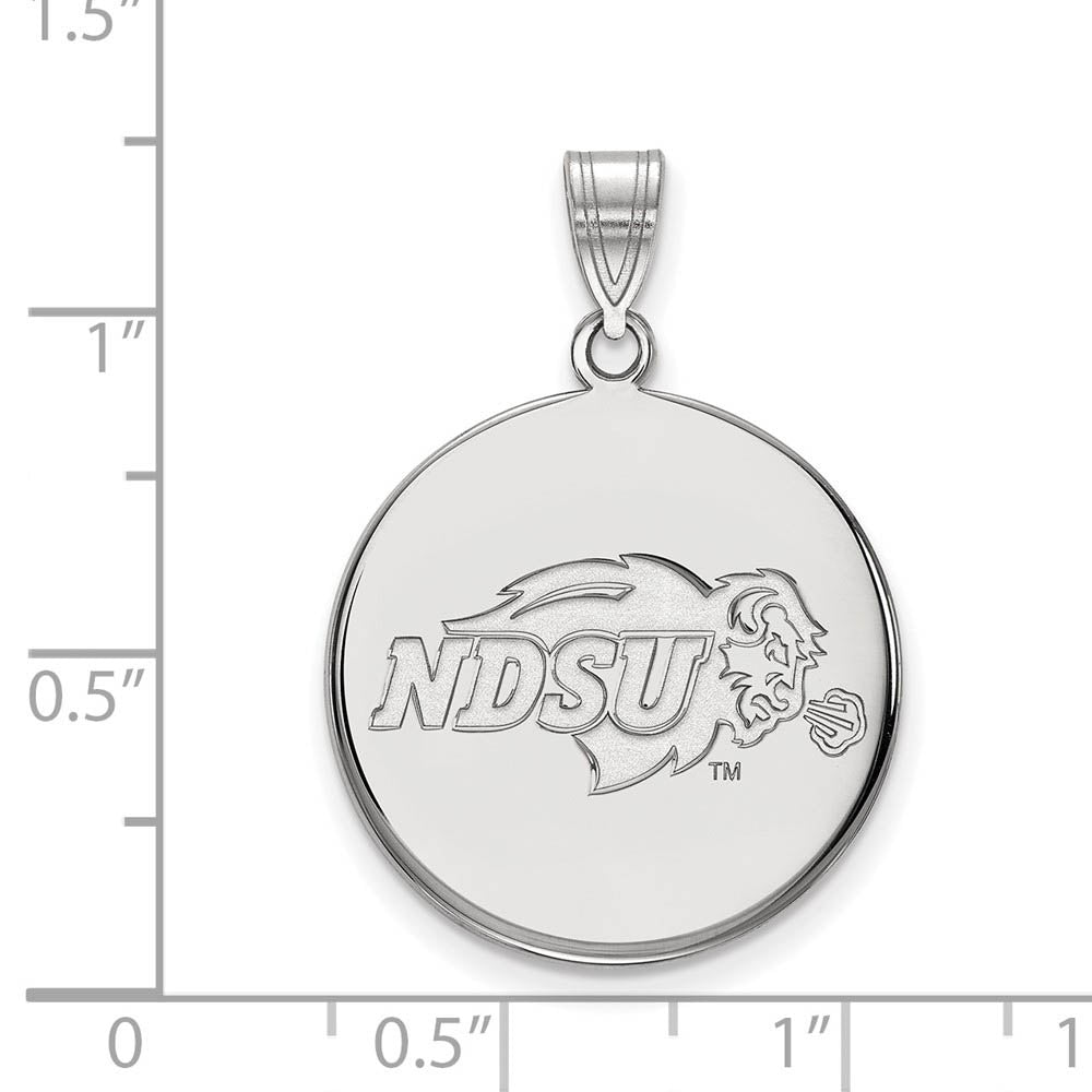 Alternate view of the 14k White Gold North Dakota State Large Disc Pendant by The Black Bow Jewelry Co.