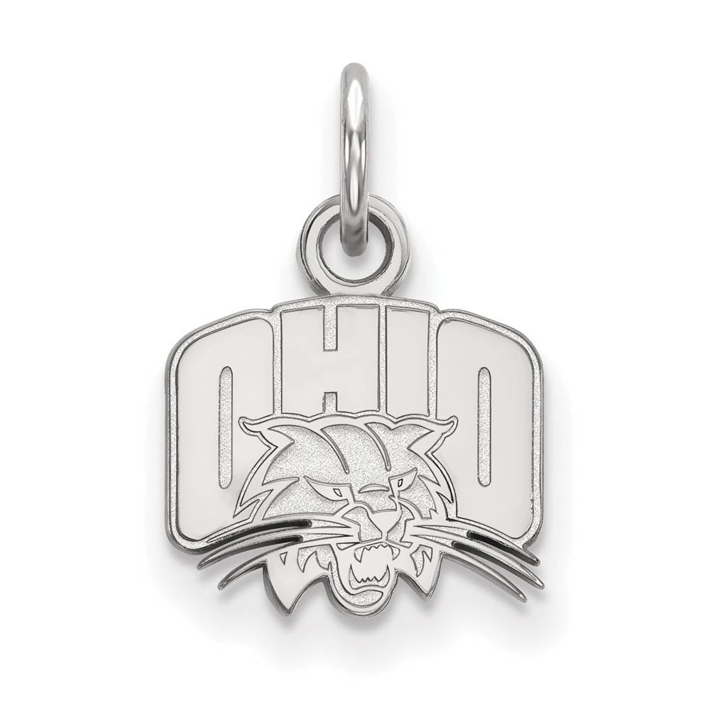 14k White Gold Ohio U. XS (Tiny) Logo Charm or Pendant, Item P23720 by The Black Bow Jewelry Co.