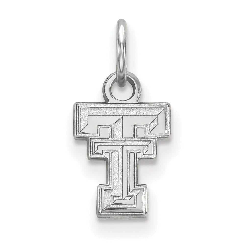 14k White Gold Texas Tech U. XS (Tiny) Charm or Pendant, Item P23735 by The Black Bow Jewelry Co.