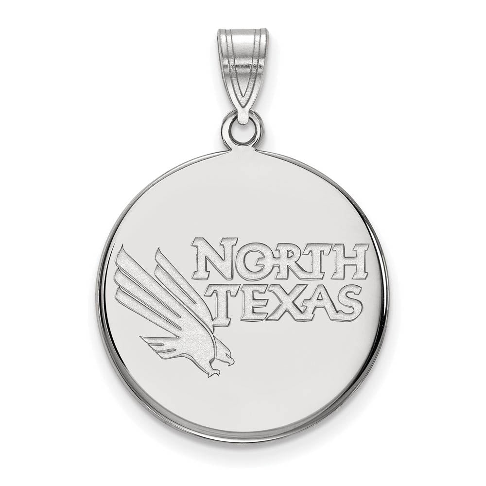 14k White Gold North Texas Large Disc Pendant, Item P23746 by The Black Bow Jewelry Co.