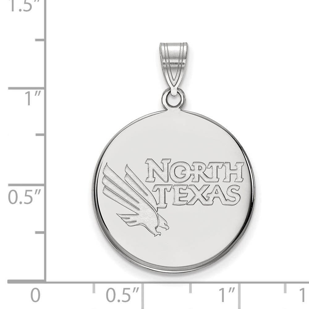Alternate view of the 14k White Gold North Texas Large Disc Pendant by The Black Bow Jewelry Co.