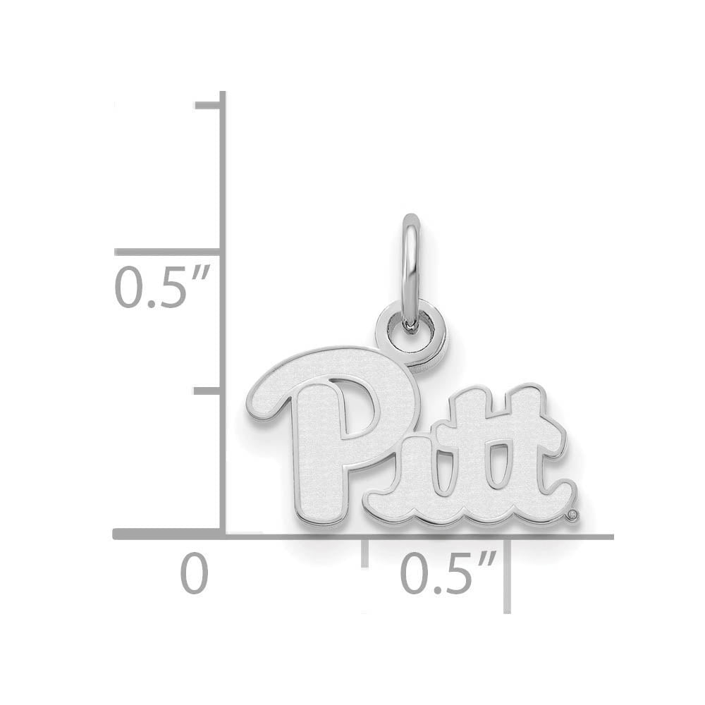 Alternate view of the 14k White Gold U. of Pittsburgh XS (Tiny) 'Pitt' Charm or Pendant by The Black Bow Jewelry Co.