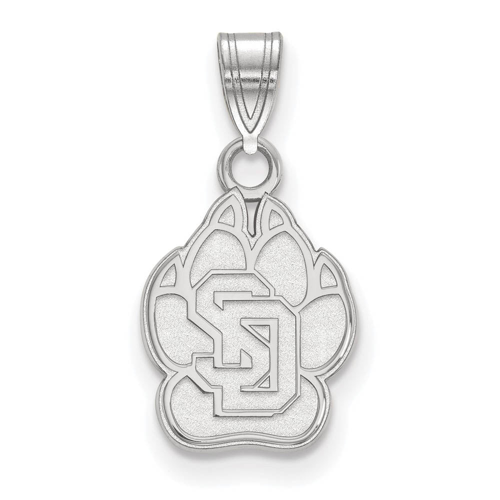 14k White Gold South Dakota Small Logo Pendant, Item P23753 by The Black Bow Jewelry Co.
