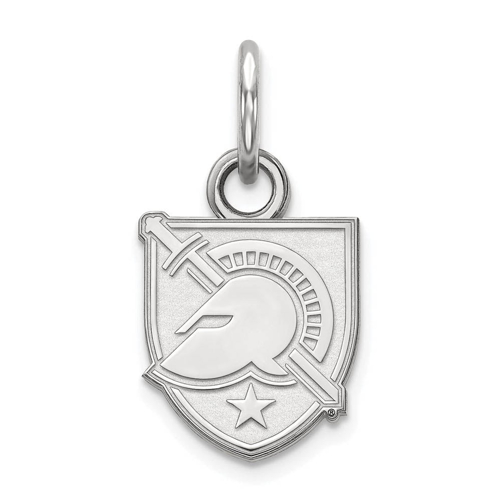 14k White Gold Military Academy XS (Tiny) Shield Charm or Pendant, Item P23754 by The Black Bow Jewelry Co.
