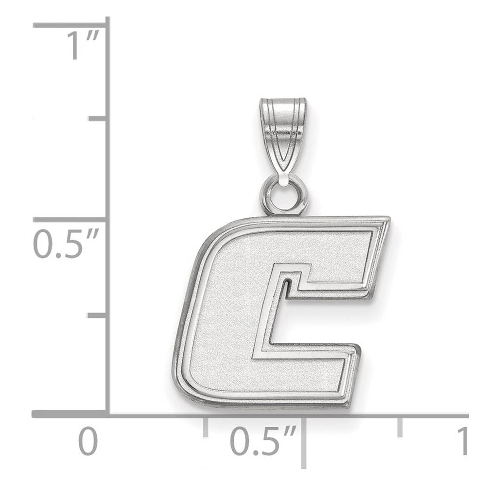 Alternate view of the 14k White Gold U. of Tennessee at Chattanooga Small Initial C Pendant by The Black Bow Jewelry Co.