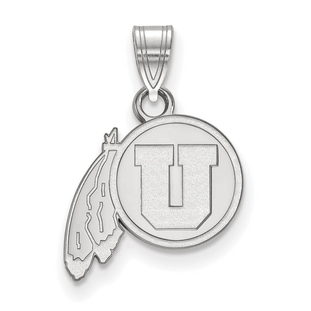 14k White Gold U. of Utah Small Pendant, Item P23762 by The Black Bow Jewelry Co.