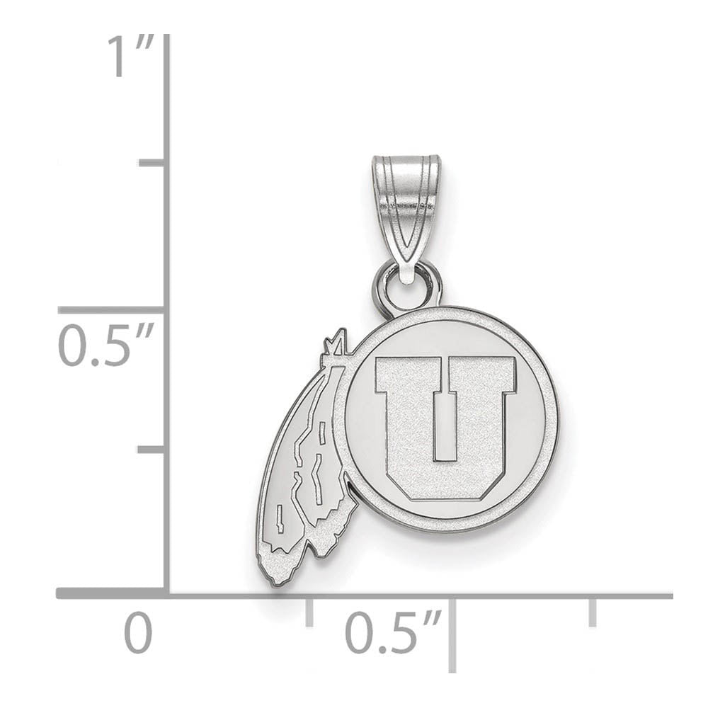 Alternate view of the 14k White Gold U. of Utah Small Pendant by The Black Bow Jewelry Co.