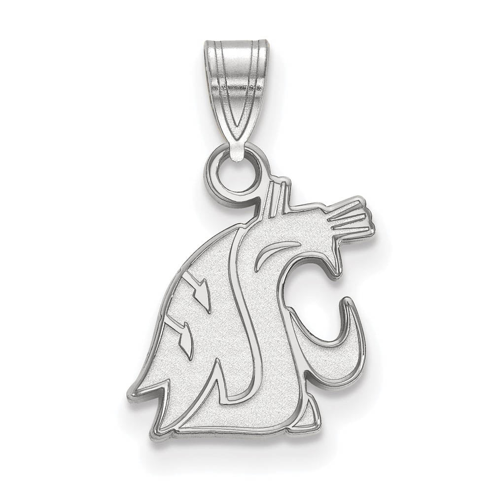 14k White Gold Washington State Small Mascot Pendant, Item P23772 by The Black Bow Jewelry Co.
