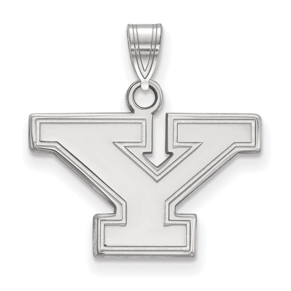 14k White Gold Youngstown State Small Initial Y Pendant, Item P23778 by The Black Bow Jewelry Co.