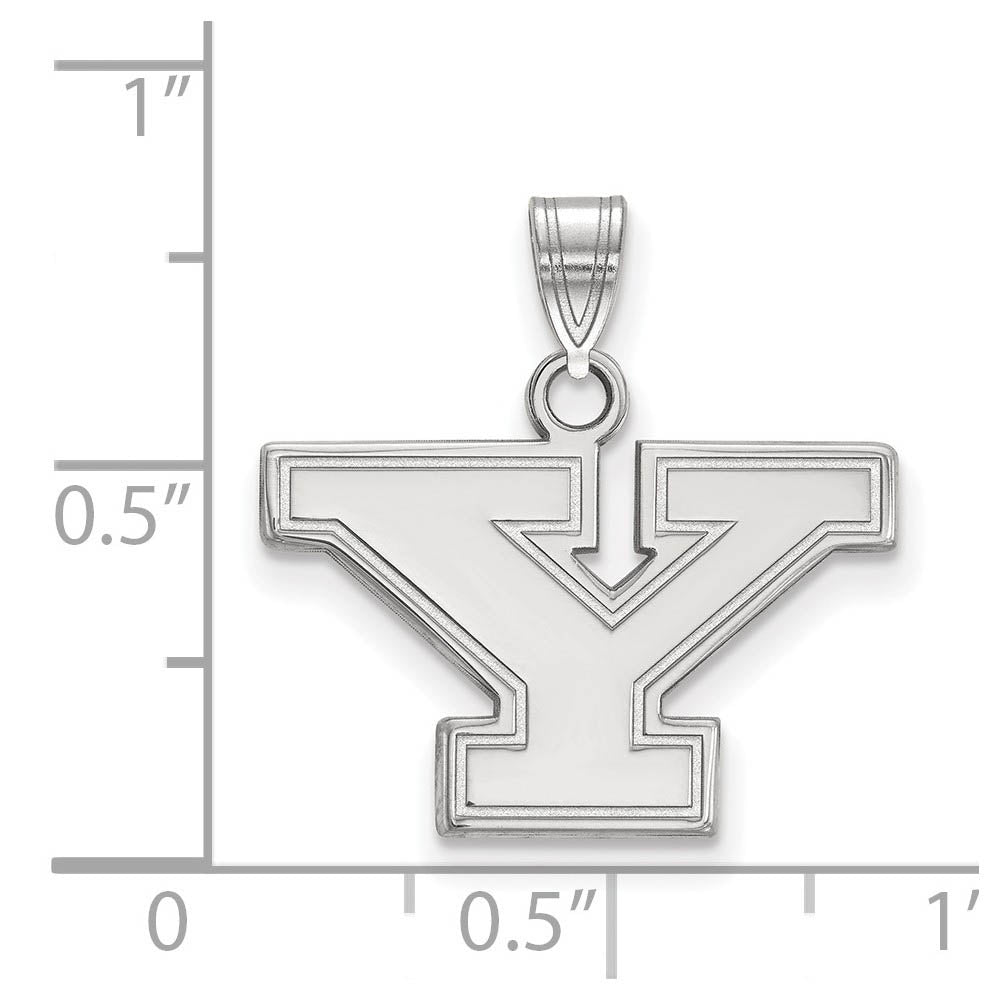 Alternate view of the 14k White Gold Youngstown State Small Initial Y Pendant by The Black Bow Jewelry Co.