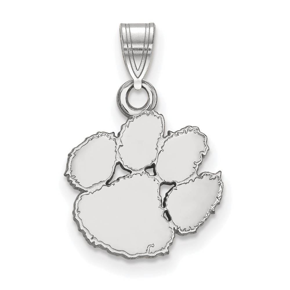 14k White Gold Clemson U Small Pendant, Item P23787 by The Black Bow Jewelry Co.