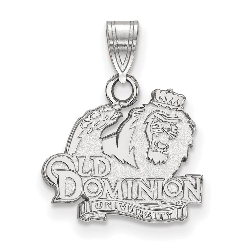 14k White Gold Old Dominion U. Small Logo Pendant, Item P23813 by The Black Bow Jewelry Co.