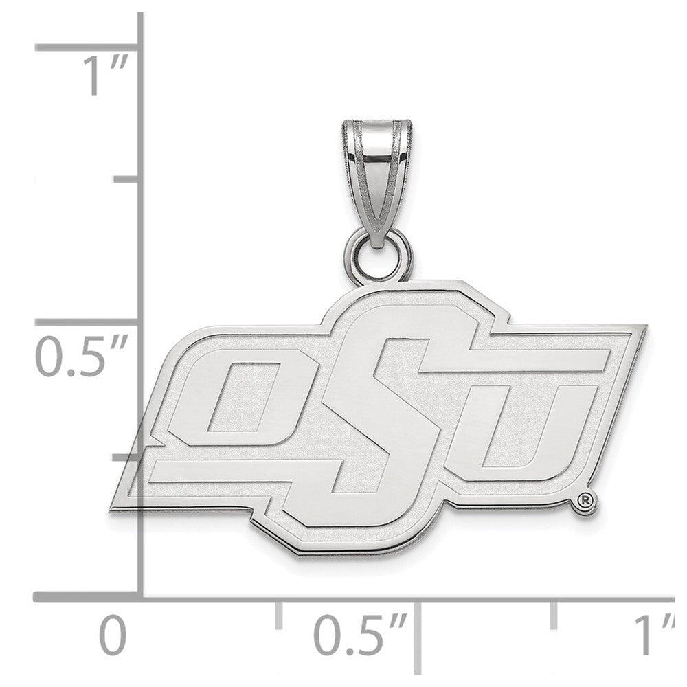 Alternate view of the 14k White Gold Oklahoma State Small Pendant by The Black Bow Jewelry Co.