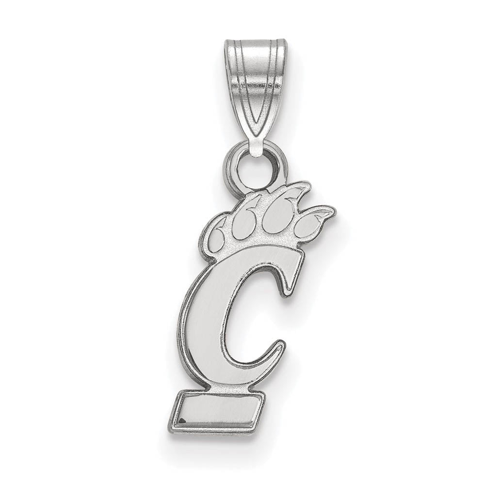 14k White Gold U of Cincinnati Small Pendant, Item P23835 by The Black Bow Jewelry Co.