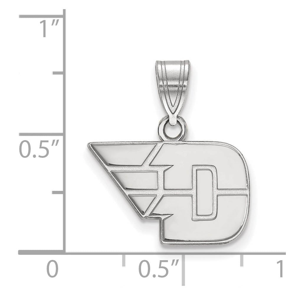 Alternate view of the 14k White Gold U of Dayton Small Pendant by The Black Bow Jewelry Co.