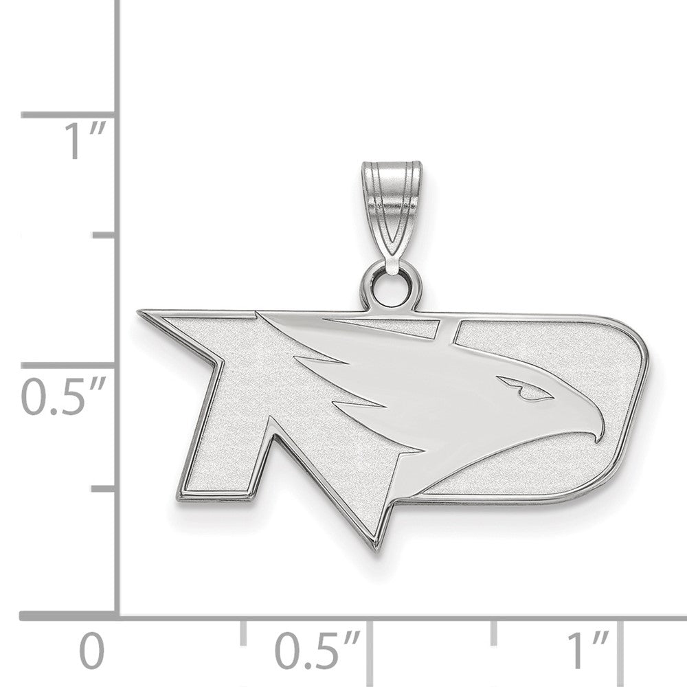Alternate view of the 14k White Gold North Dakota Small Square Logo Pendant by The Black Bow Jewelry Co.