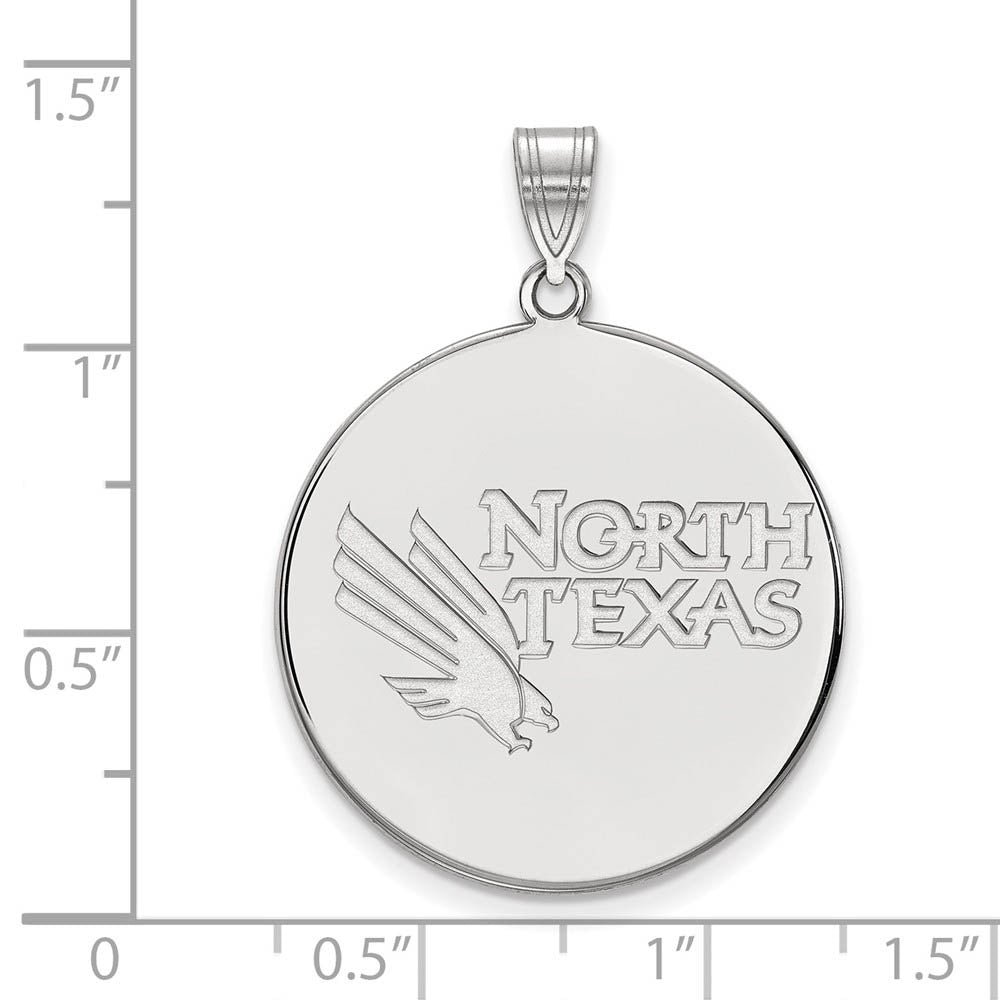 Alternate view of the 14k White Gold North Texas XL Disc Pendant by The Black Bow Jewelry Co.