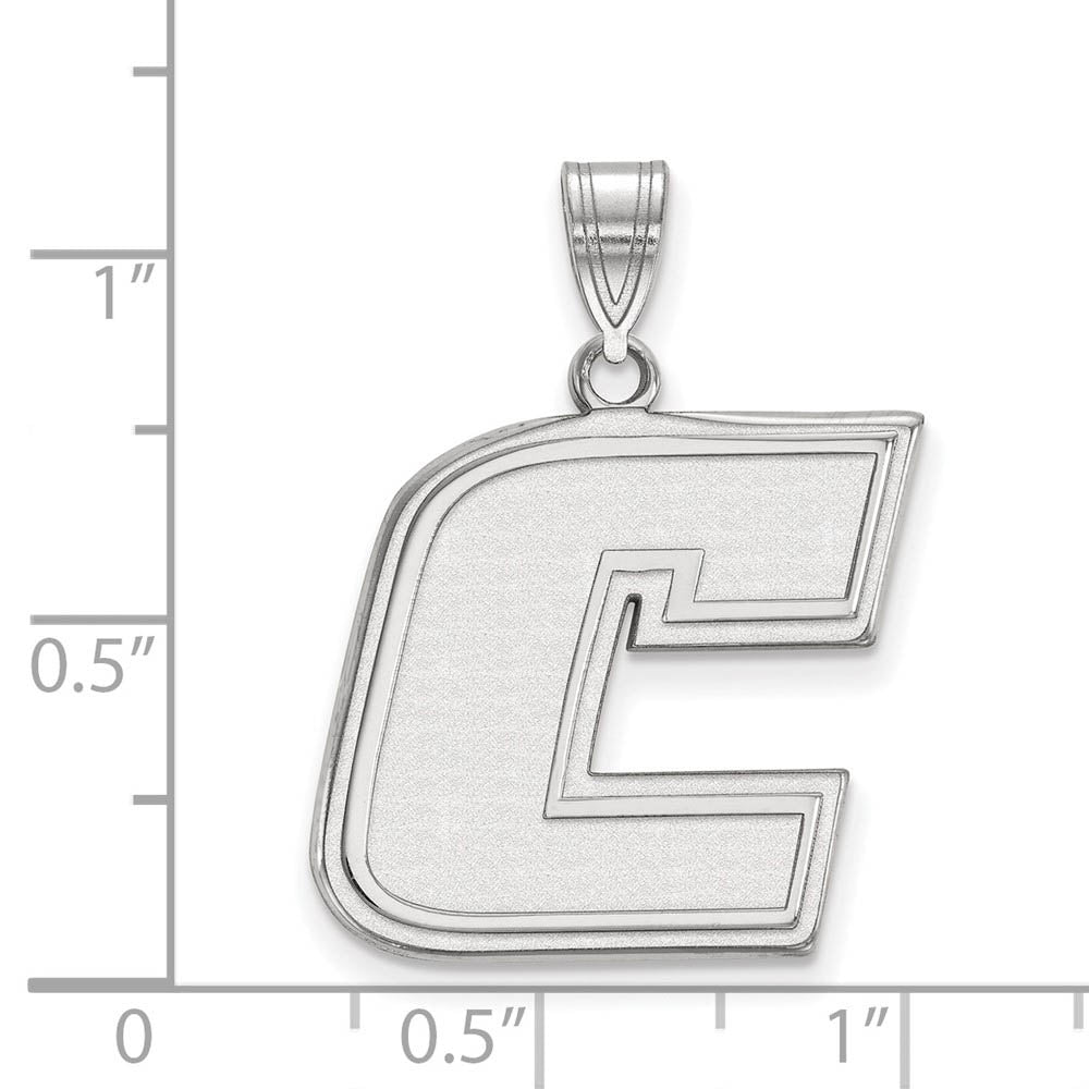 Alternate view of the 14k White Gold U. of Tennessee at Chattanooga Large Initial C Pendant by The Black Bow Jewelry Co.