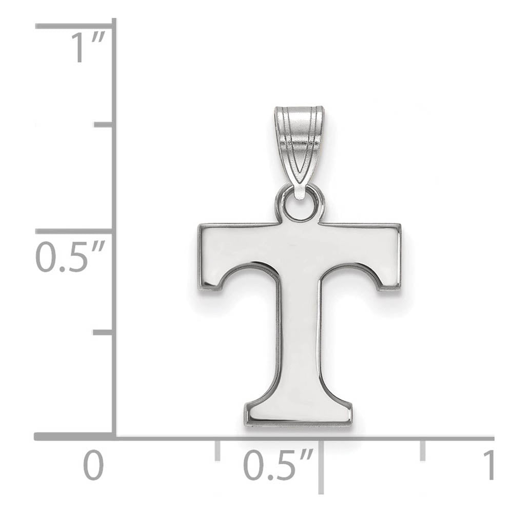 Alternate view of the 14k White Gold U. of Tennessee Small Initial T Pendant by The Black Bow Jewelry Co.