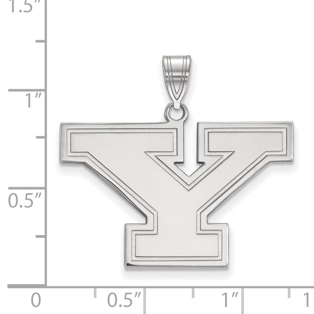 Alternate view of the 14k White Gold Youngstown State Large Initial Y Pendant by The Black Bow Jewelry Co.