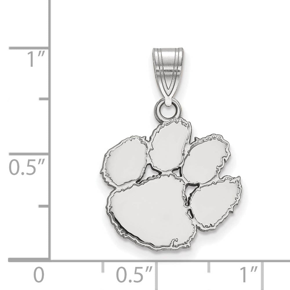 Alternate view of the 14k White Gold Clemson U Medium Pendant by The Black Bow Jewelry Co.