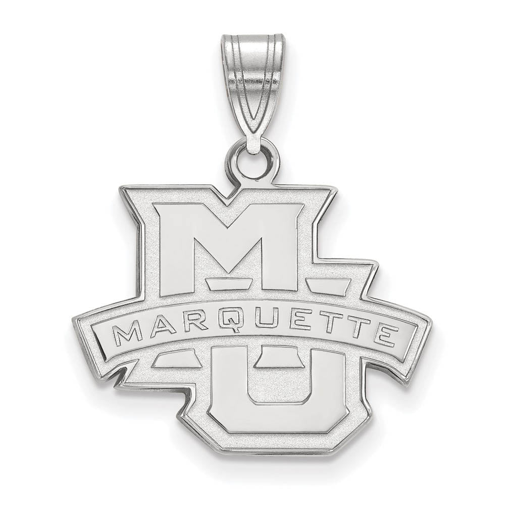 14k White Gold Marquette U Medium Pendant, Item P23892 by The Black Bow Jewelry Co.