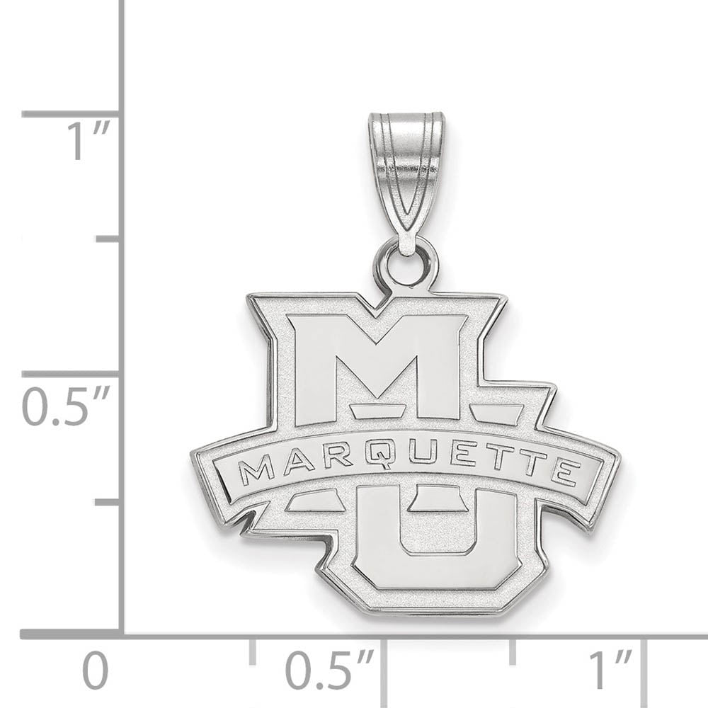 Alternate view of the 14k White Gold Marquette U Medium Pendant by The Black Bow Jewelry Co.