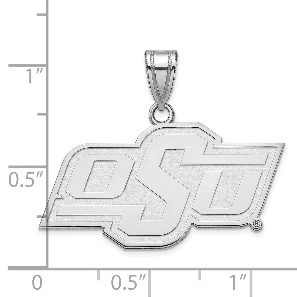Alternate view of the 14k White Gold Oklahoma State Medium Pendant by The Black Bow Jewelry Co.
