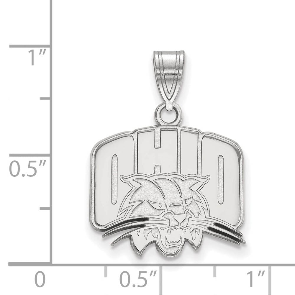 Alternate view of the 14k White Gold Ohio U. Medium Pendant by The Black Bow Jewelry Co.