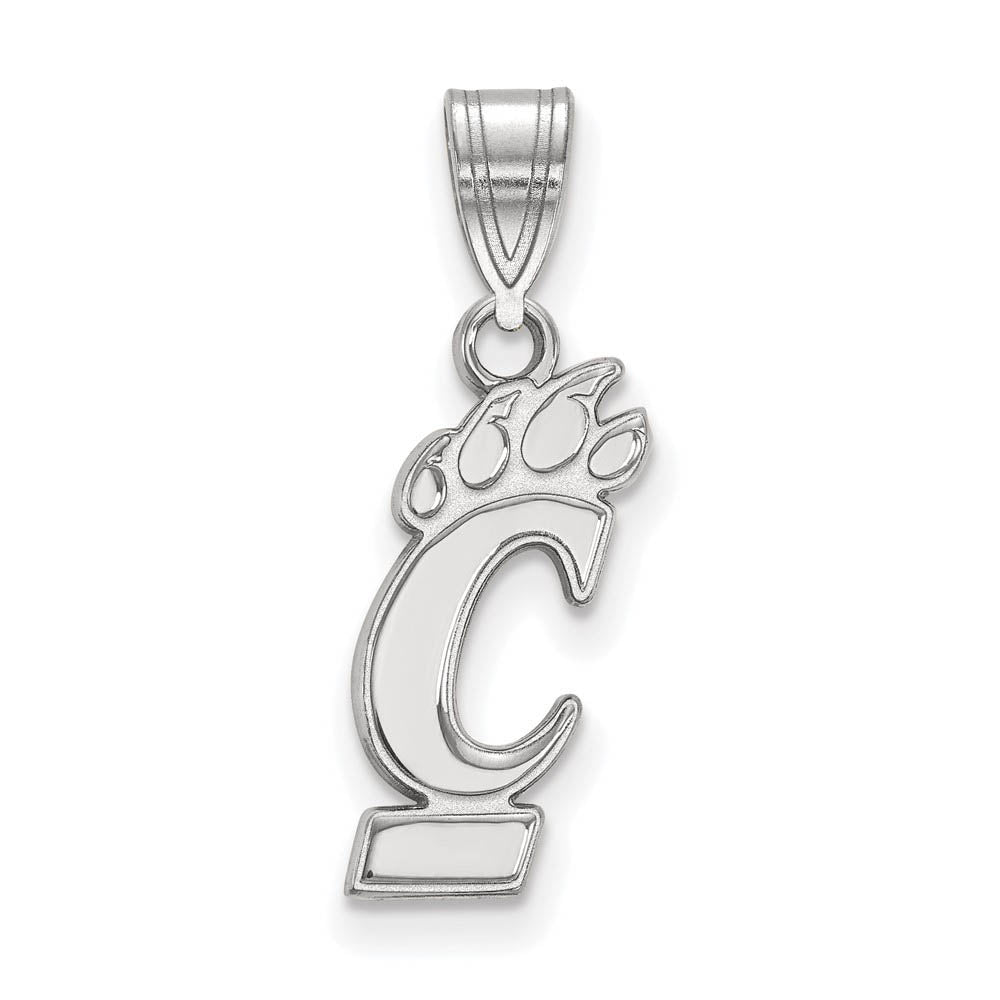 14k White Gold U of Cincinnati Medium Logo Pendant, Item P23912 by The Black Bow Jewelry Co.