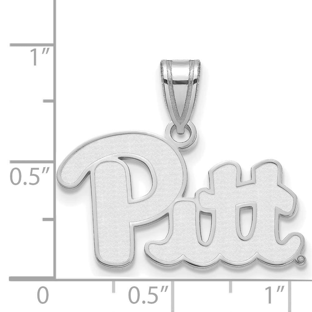 Alternate view of the 14k White Gold U. of Pittsburgh Medium 'Pitt' Pendant by The Black Bow Jewelry Co.