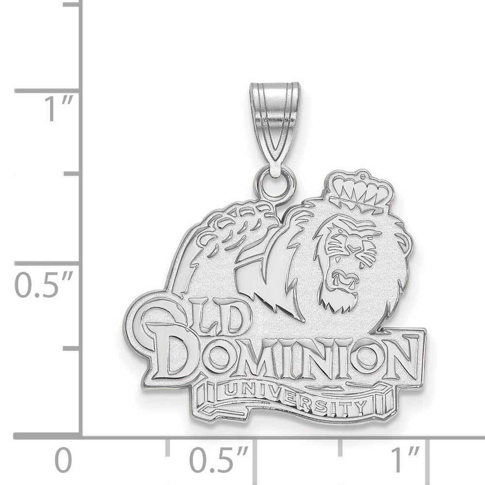 Alternate view of the 14k White Gold Old Dominion U. Large Logo Pendant by The Black Bow Jewelry Co.