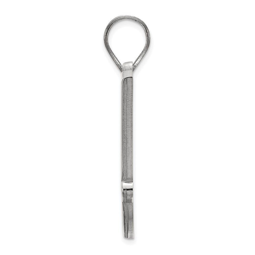 Alternate view of the 14k White Gold Oklahoma State Large 'OSU' Pendant by The Black Bow Jewelry Co.