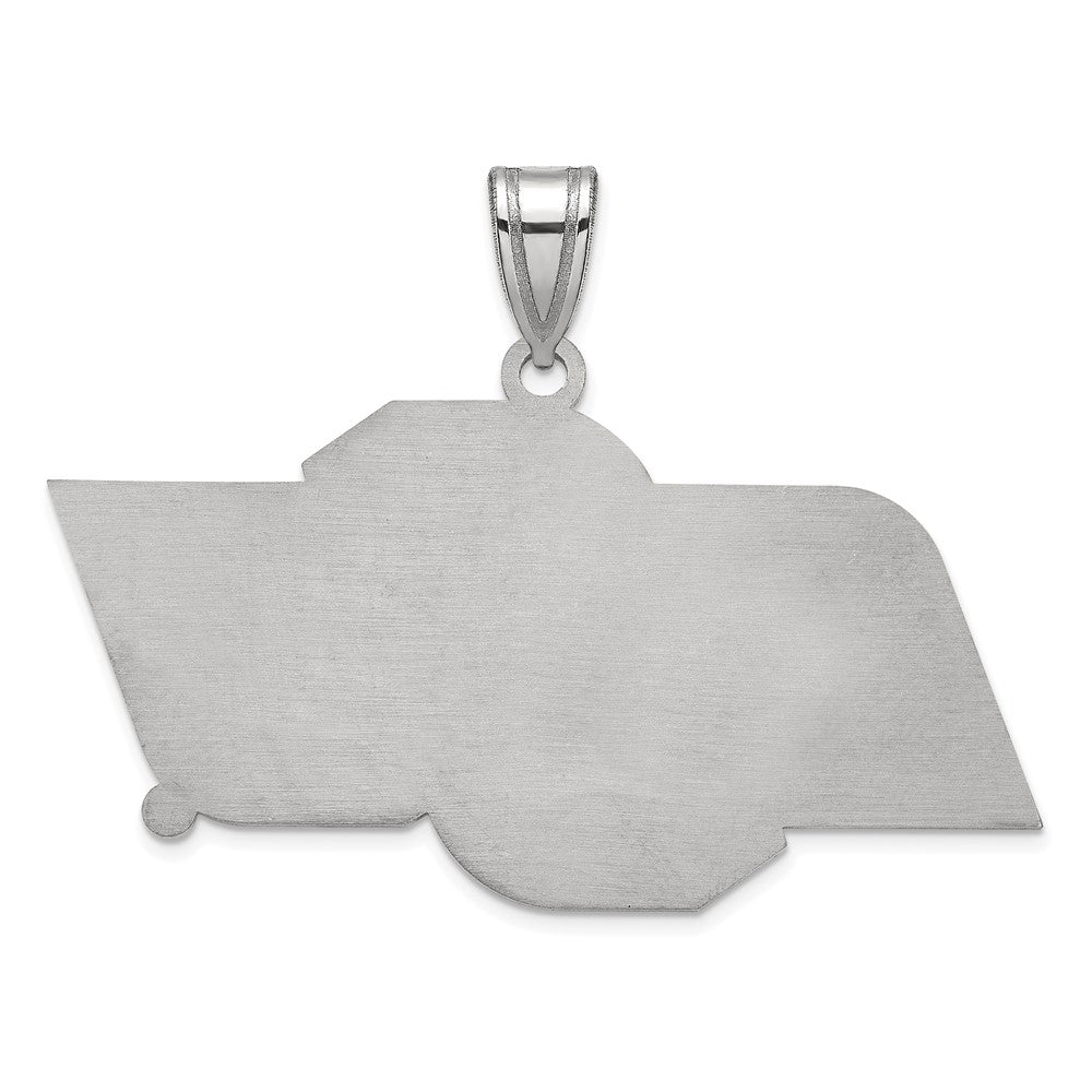 Alternate view of the 14k White Gold Oklahoma State Large 'OSU' Pendant by The Black Bow Jewelry Co.